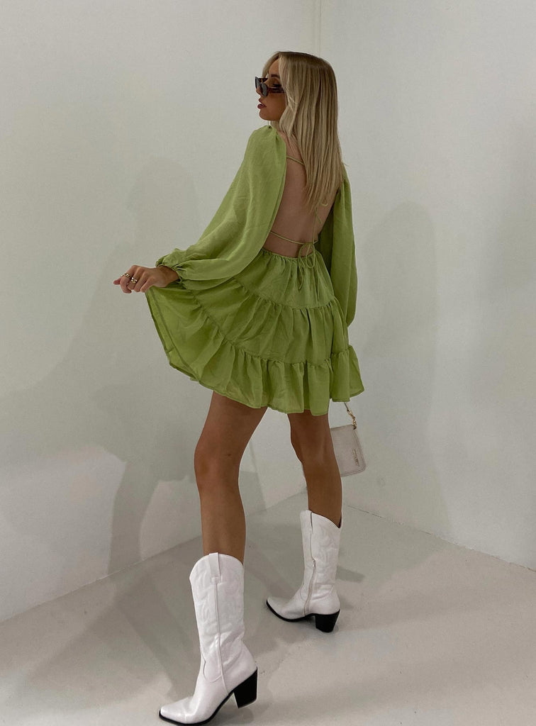 Danny Long Sleeve Mini Dress Green