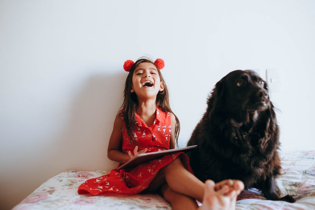 Happy Girl with Dog