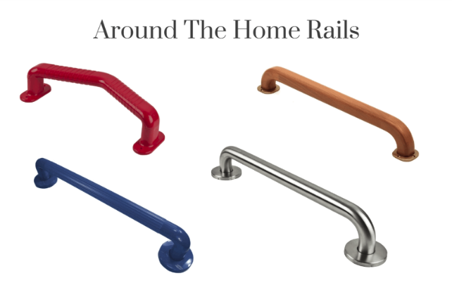 Various grab rails on a white background