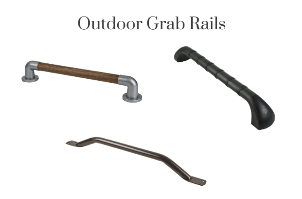 Various grab rails on a white background