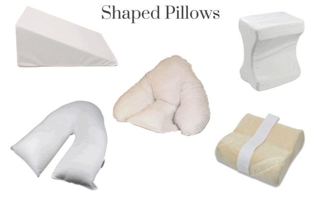 Various comfort pillows on a white background