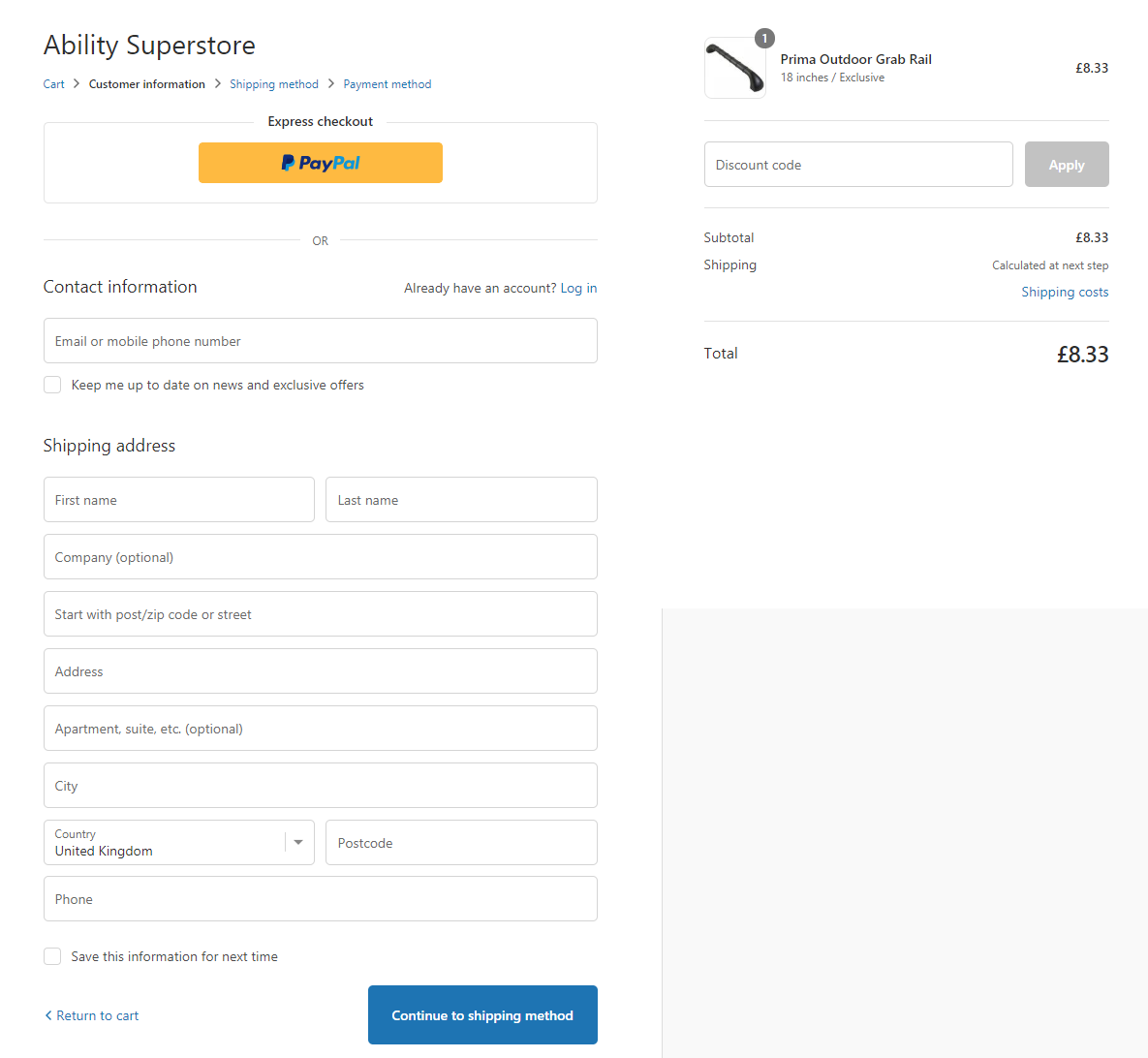 The check out process is shown