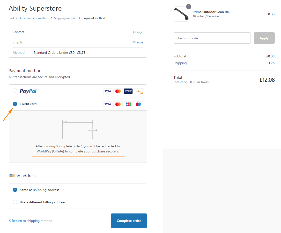 The check out process is being shown 