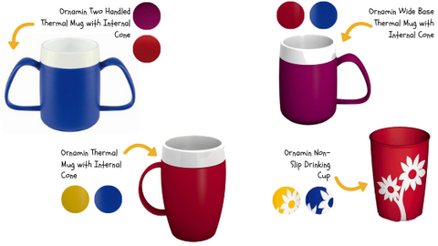Various adapted cups and mugs