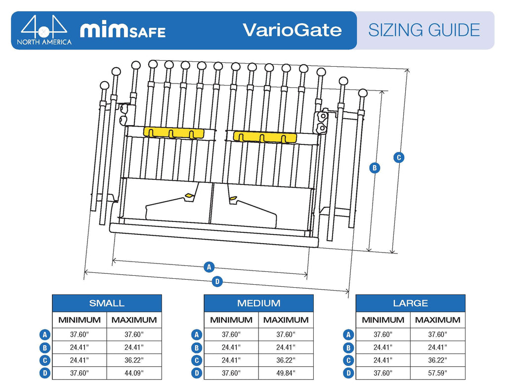 MIM Variogate Dog Cargo Barrier for SUVs and Cars wing extension sizing Guide