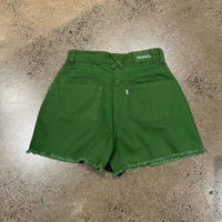 High Waisted Denim Shorts Garden Green