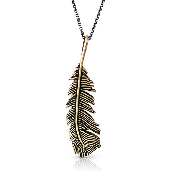 Bronze Feather Necklace