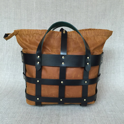 Leather basket handbag Hanson