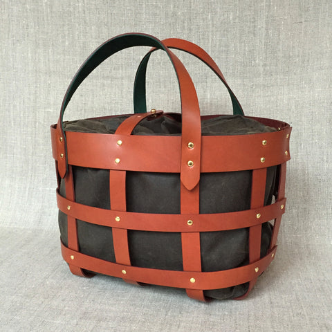 Leather basket bag
