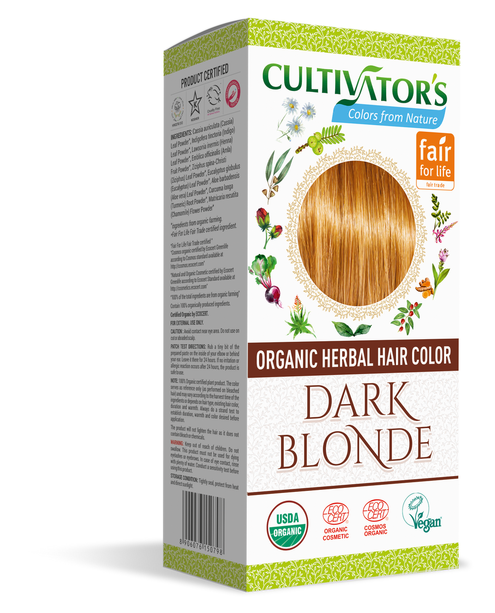 Organic Herbal Hair Color Dark Blonde Cultivator Natural