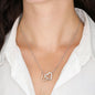 To Great Grandma, From Great Granddaughter (Interlocking Hearts Necklace, Blue)