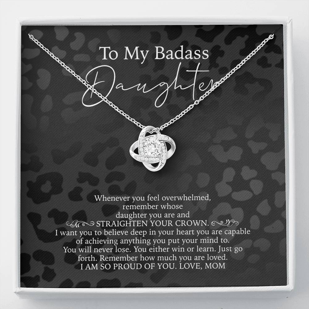 To My Badass Daughter Necklace From Mom, 21st Birthday