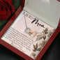 To The Best Mom Interlocking Hearts Necklace Message Card