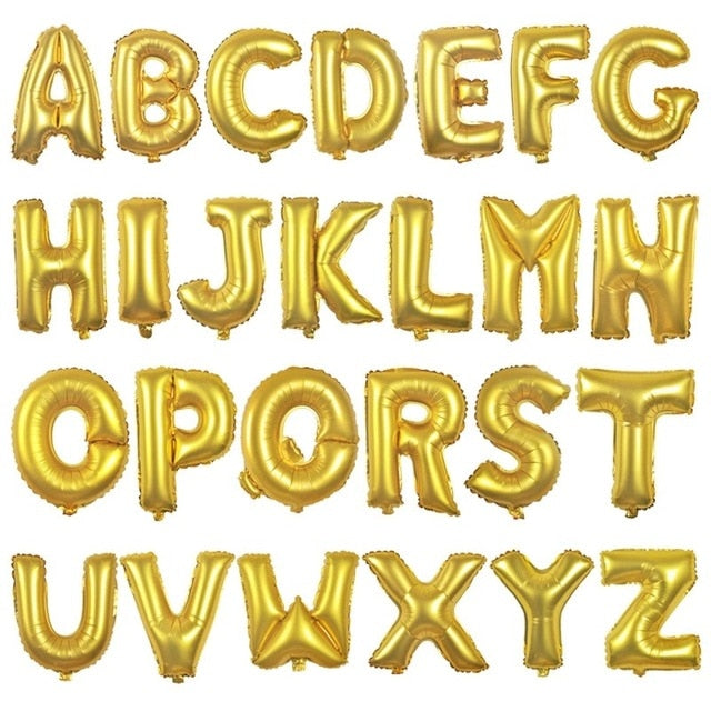 yellow letter balloons