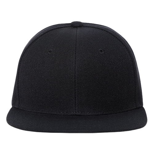 Black Flat Brim Snap Back Hat