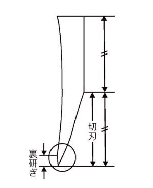 Japanese knife style edge diagram