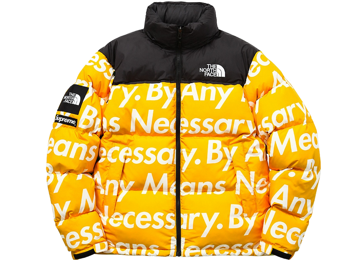 the north face supreme jacket yellow 