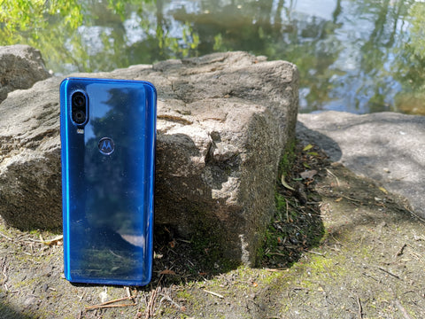 The Motorola One Vision in Blue
