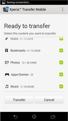 iphone xperia ready to transfer