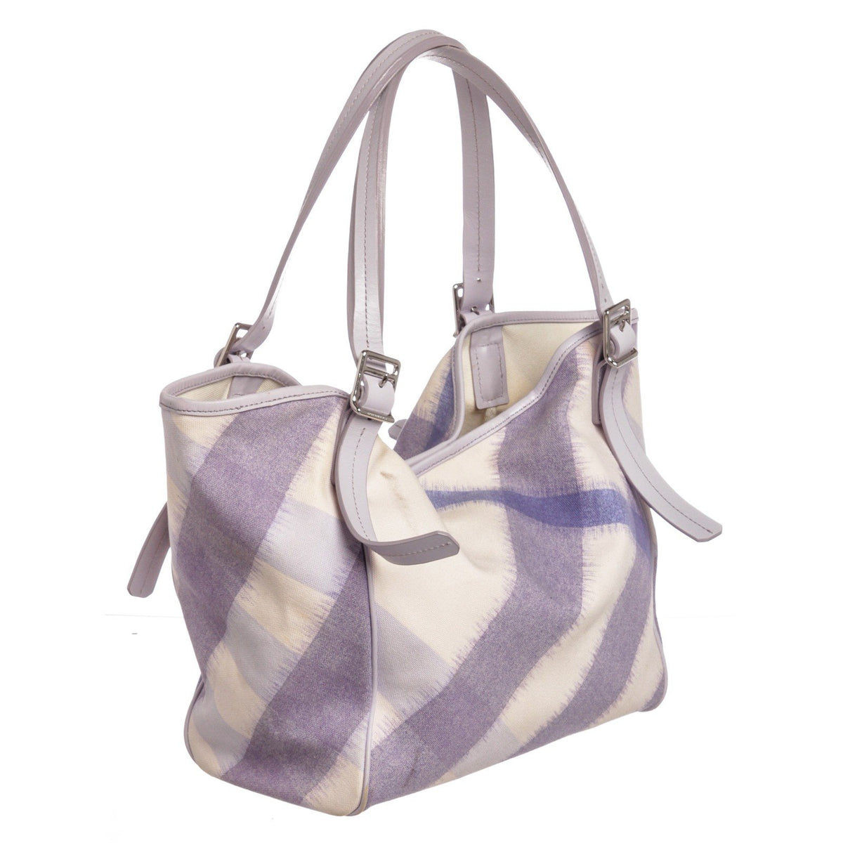 Supernova Check Tote Bag 'White/Purple 