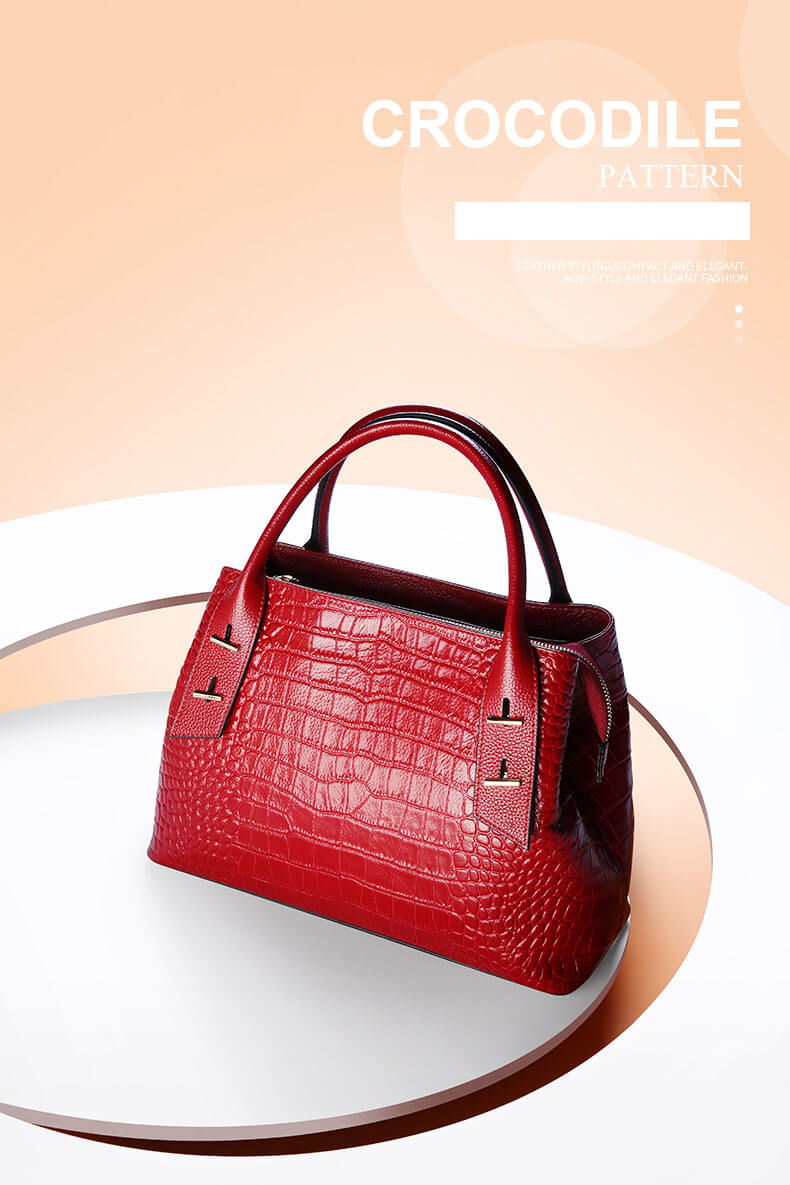 croco leather satchel