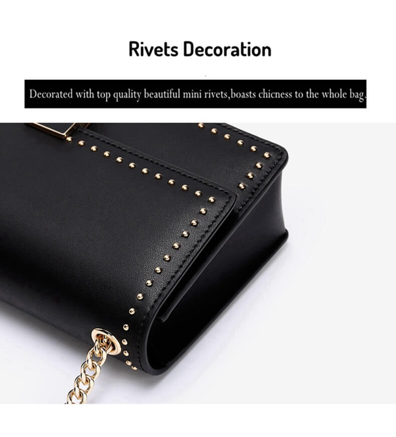 mini black rivets crossbody bag