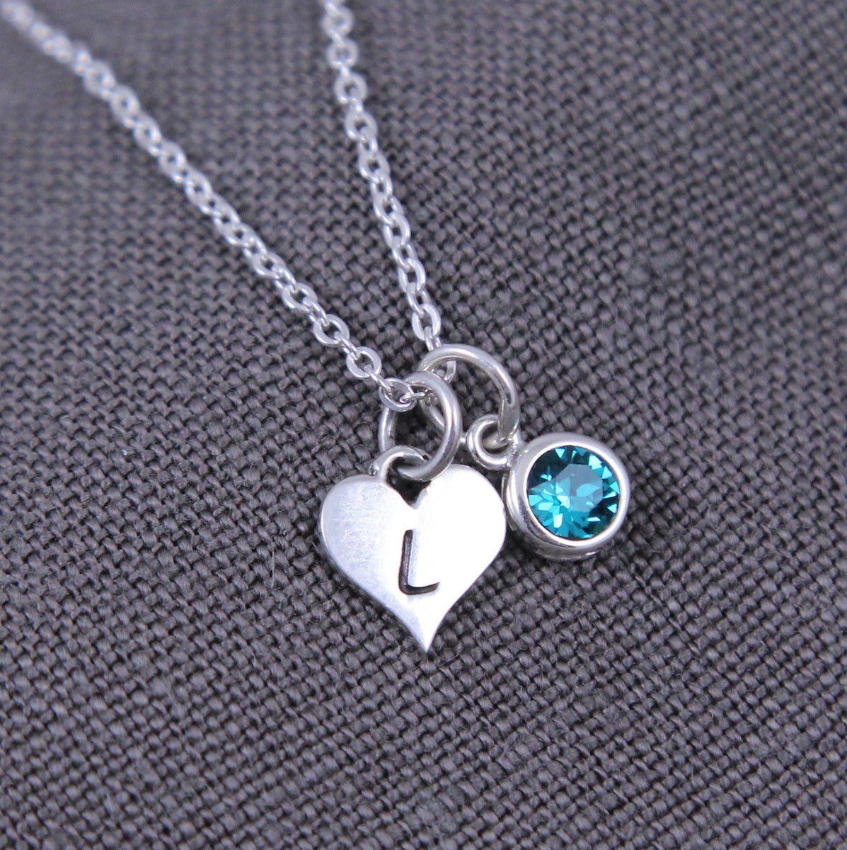 initial and birthstone necklace for mom