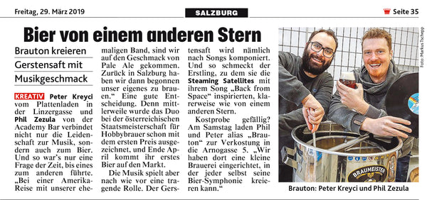 Brauton Bier von einem anderen Stern Kronenzeitung Beitrag 