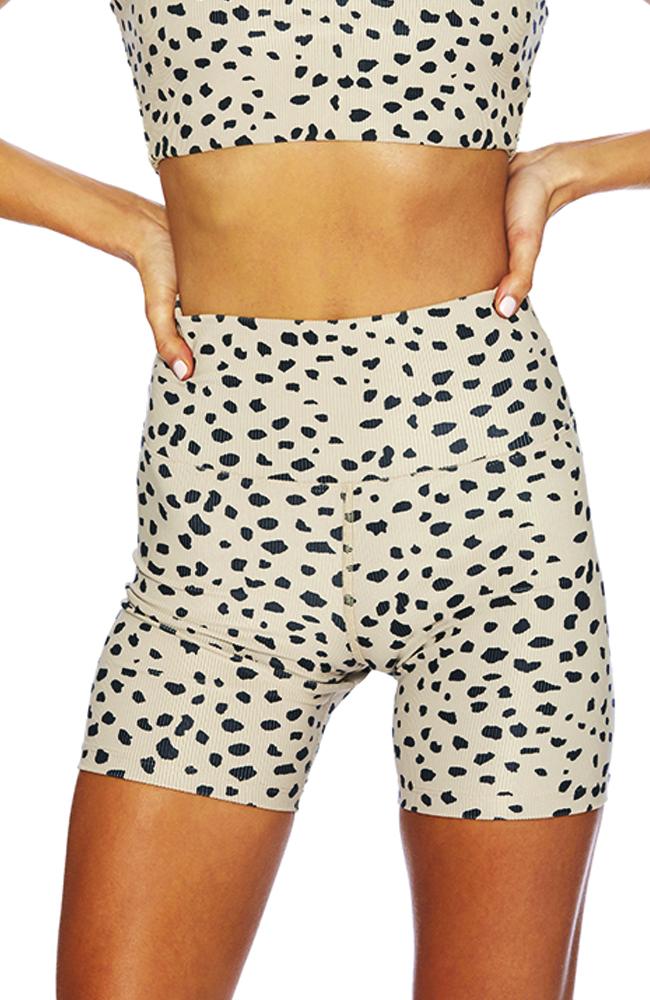 spotted biker shorts