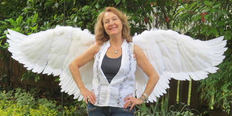 Custom built real feather costume angel wings by the Angel Wing Makers
