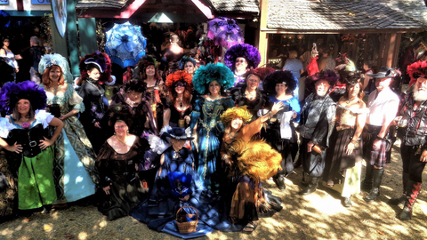 Group photo of Hat Day at the Maryland Renaissance Festival Oct 7, 2017