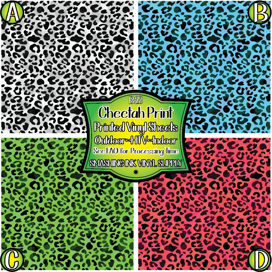 Glitter Leopard Print Pattern HTV Vinyl