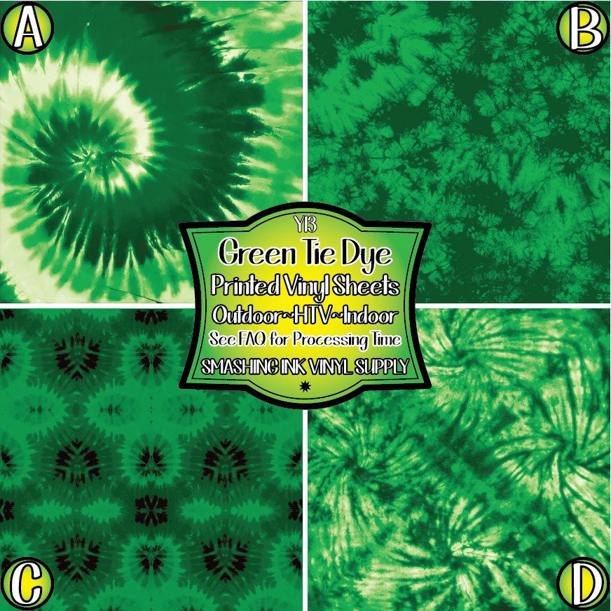 green tie dye patterns
