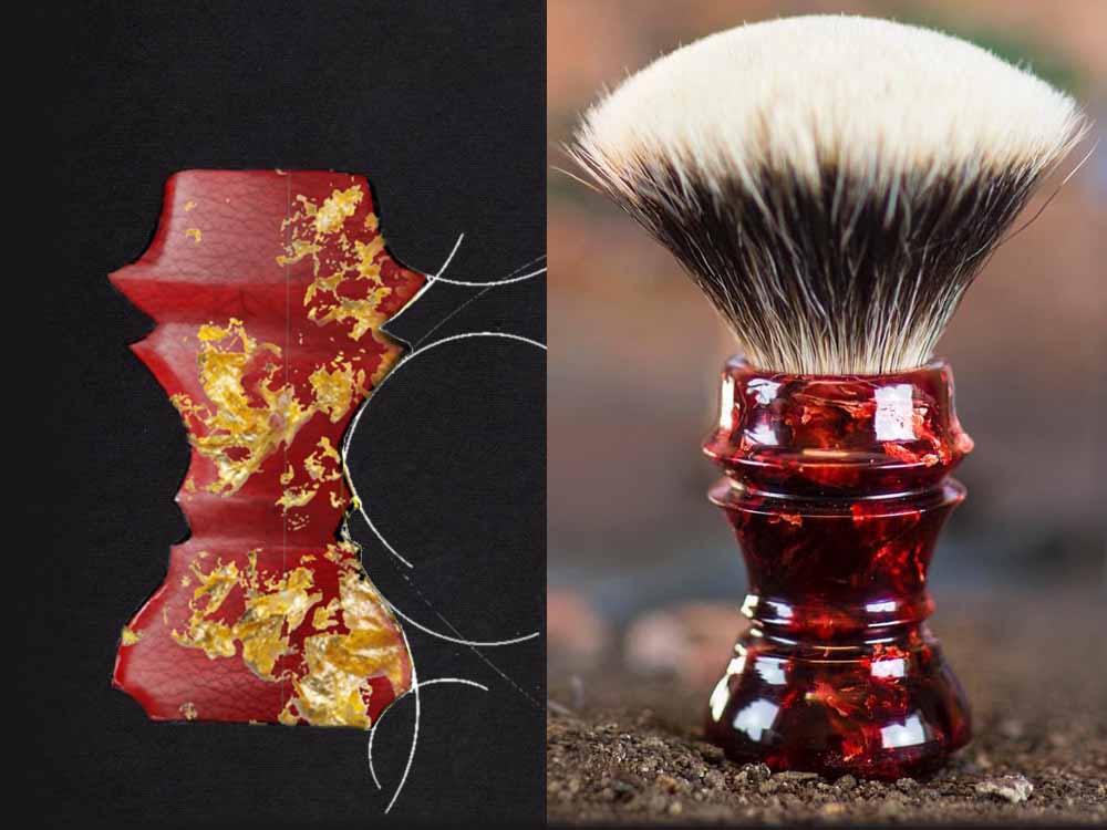 how shaving brushes are made: sketch