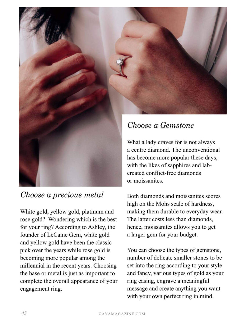 Bespoke Jewellery Expert, LeCaine Gems shares the Right Way to Choose an Engagement Ring