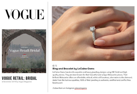 British Vogue Retail Bridal Jewellery Moissanite Rings