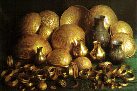 Ancient gold treasure, photo from Wikipedia, full credits in earlier post--Viking Dragon Blogs