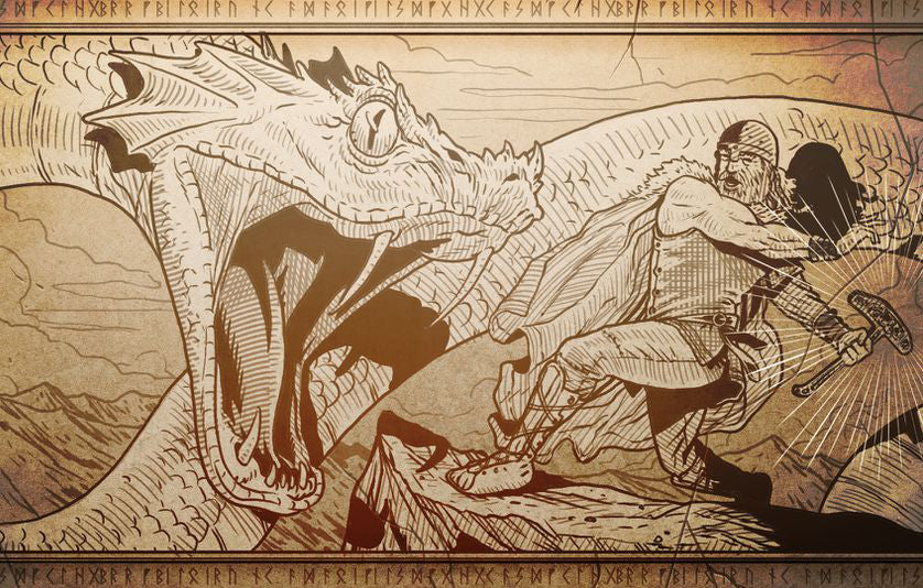 Jormundgandr - The World Serpent, Fighting with Thor - Norse Mythology