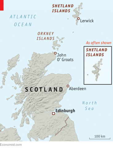 Map of Shetland Islands - Home to Up Helly Aa Viking Festival