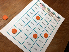 Level 1 Bingo Card for Food Words