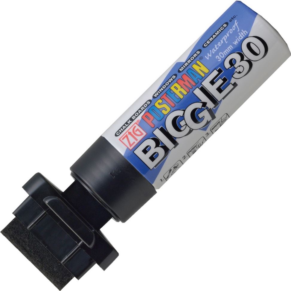 Kuretake Posterman Biggie 30mm Marker - White – Not Just A Card