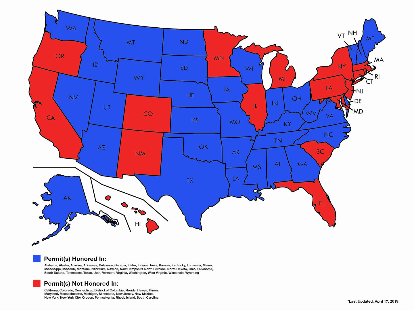 2019 UTAH LTC Permit Approved States