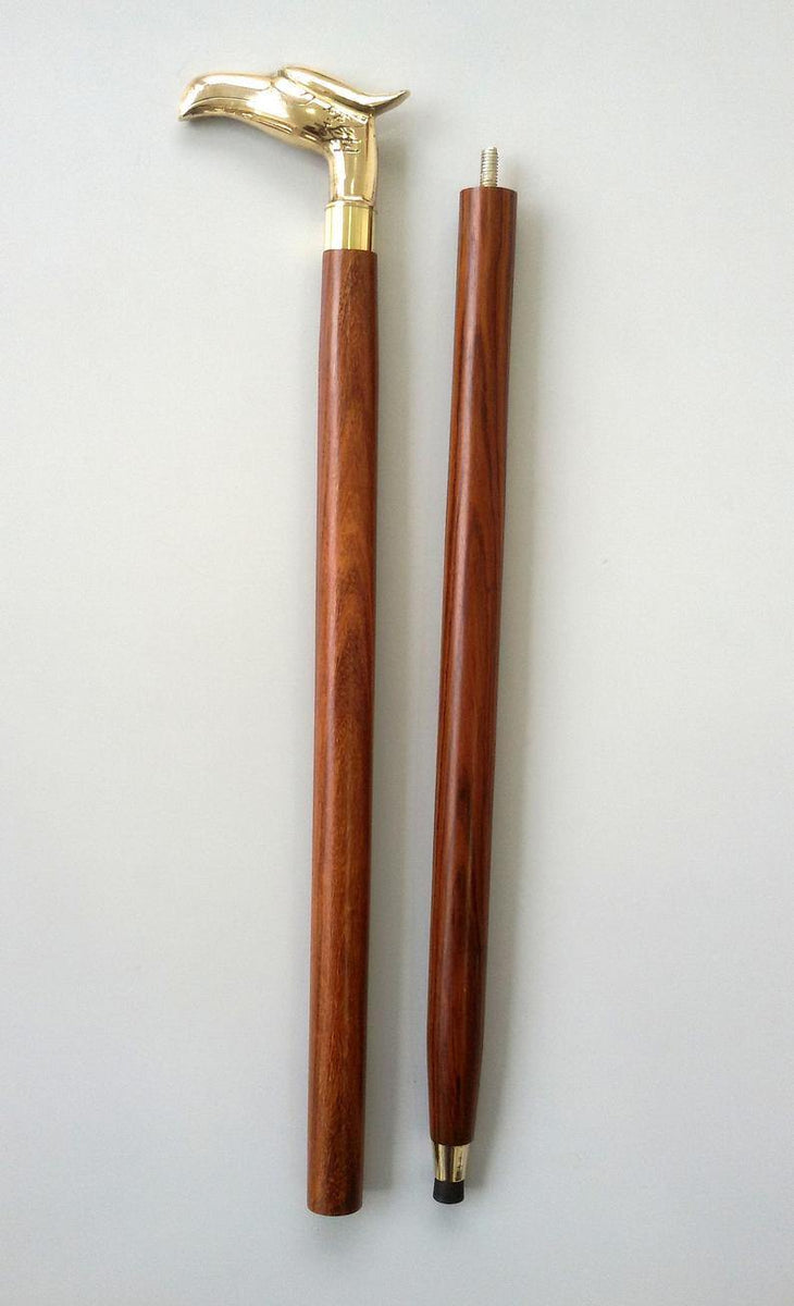 Details about   Nautical Brass Golden Handle Brown Wooden Walking Stick 36''Gift 
