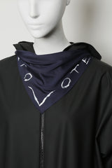 Indigo Sateen Cupro Jersey Zero-Waste MIRROR IMAGE Mask Scarf