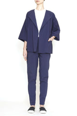 Cobalt Stretch Pants With Back Yoke Detail