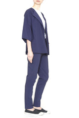 Cobalt Stretch Pants With Back Yoke Detail