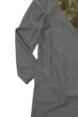 Camo Lined Matte Grey Raincoat with Vest