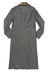 Camo Lined Matte Grey Raincoat with Vest