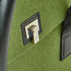 Lambertson Truex Boxcar Top Handle Olive Felt Handbag