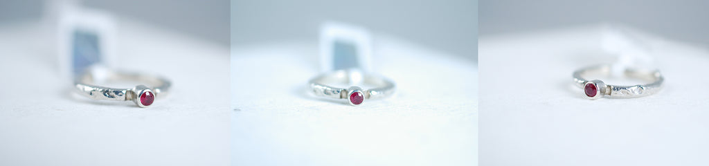 Engagement ring with ruby